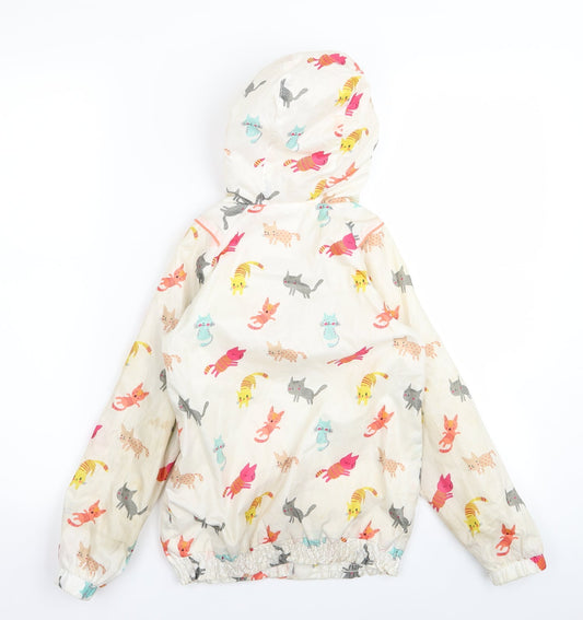 Preworn Girls White Animal Print Jacket Size M
