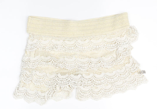 Magic Womens Ivory Mom Shorts One Size