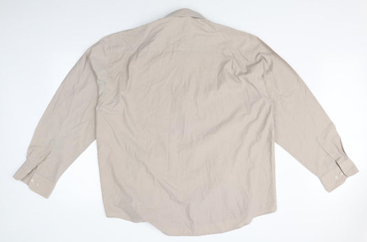 mansize Womens Beige Basic Button-Up Size 18