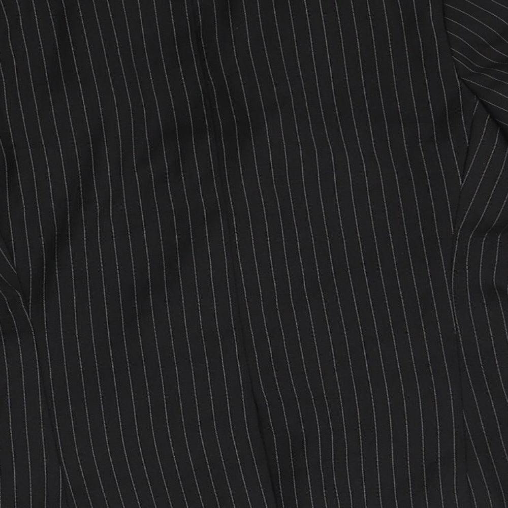 Brand and care label for suited and booted boys’ black striped jacket blazer, size 2, years