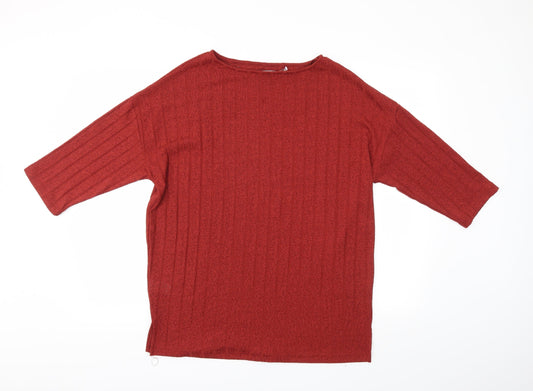 M&S Womens Red Pullover Jumper Size 12