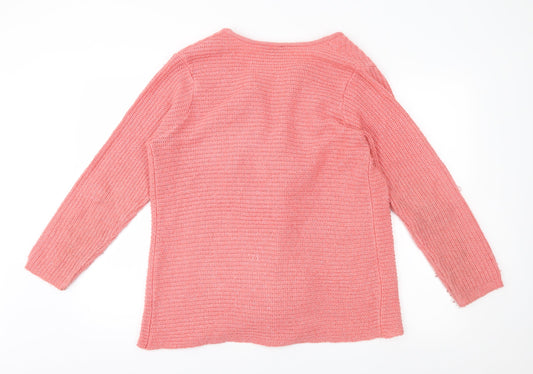 DASH Womens Pink Knit Cardigan Jumper Size 14