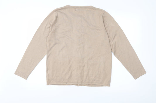 CASAMIA Womens Beige Knit Cardigan Jumper Size S