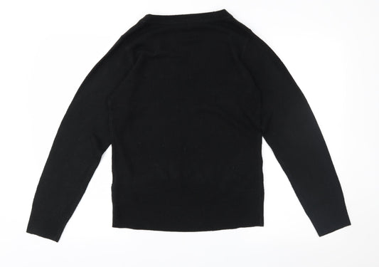 Happit Womens Black Knit Pullover Jumper Size 14