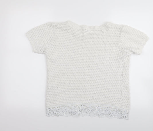 Dorothy Perkins Womens White Pullover Jumper Size 10