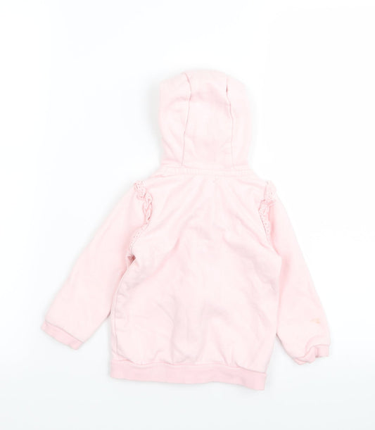 Asda George Girls Pink Full Zip Jumper Size 9-12 Months