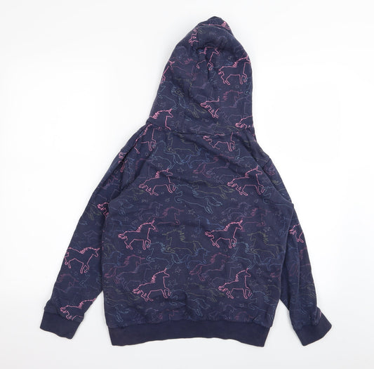 NEXT Girls Blue Animal Print Pullover Jumper Size 12 Years