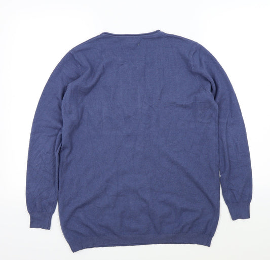 just one Womens Blue Pullover Jumper Size XL - sparkle detail