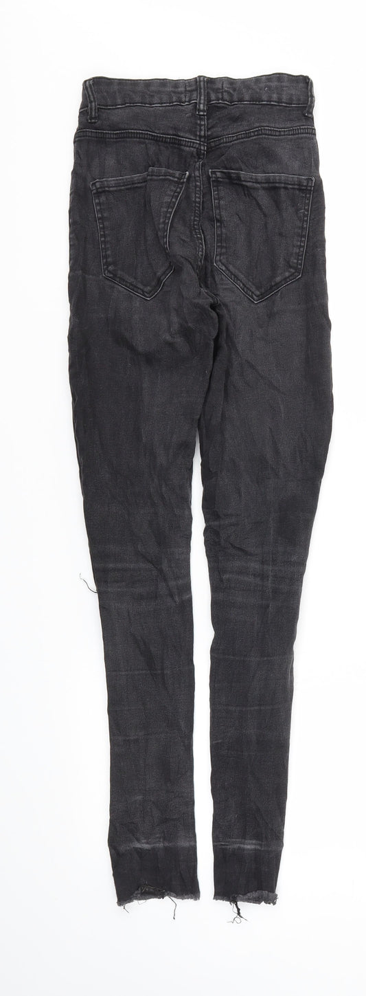 Zara Womens Black Houndstooth Skinny Jeans Size 32 L28 in