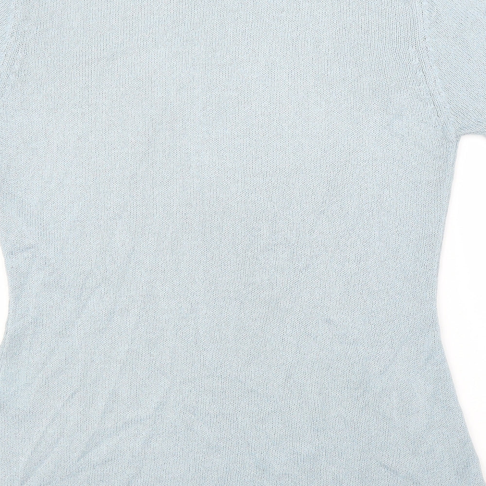 Le Maglie Womens Blue Basic Blouse Size S