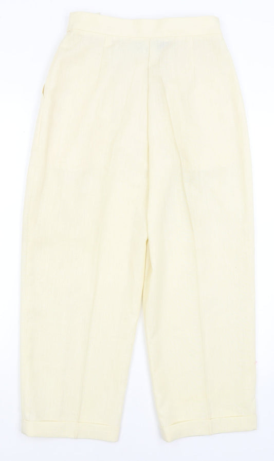 Grosvenor Womens Yellow Cropped Trousers Size 14 L24 in