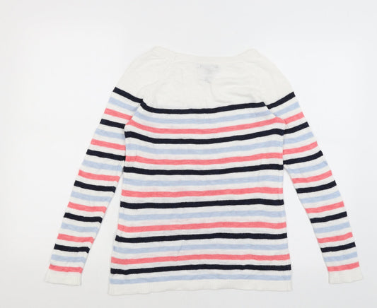 Gap Womens White Striped Pullover Jumper Size XS