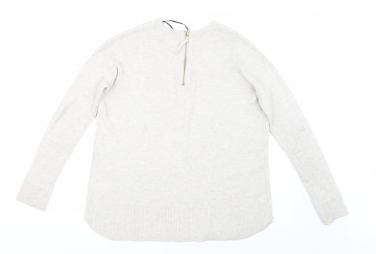 H&M Womens Beige Knit Pullover Jumper Size XS