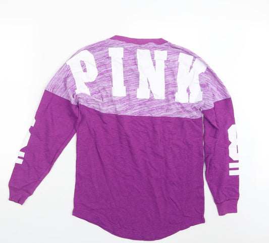 PINK Womens Purple Knit Pullover Jumper Size XS