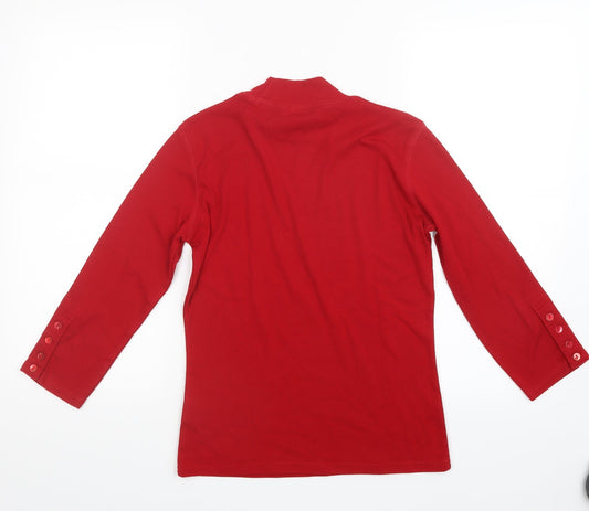 Alexara Womens Red Basic T-Shirt Size 12