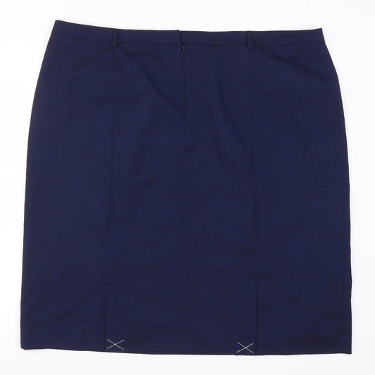 Preworn Womens Blue Straight & Pencil Skirt Size 44 in
