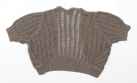 Amisu Womens Brown Knit Cardigan Jumper Size S
