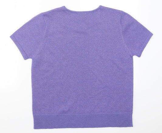 Poppy Womens Purple Pullover Jumper Size 12