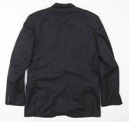 Burton Mens Grey Striped Jacket Suit Jacket Size 42