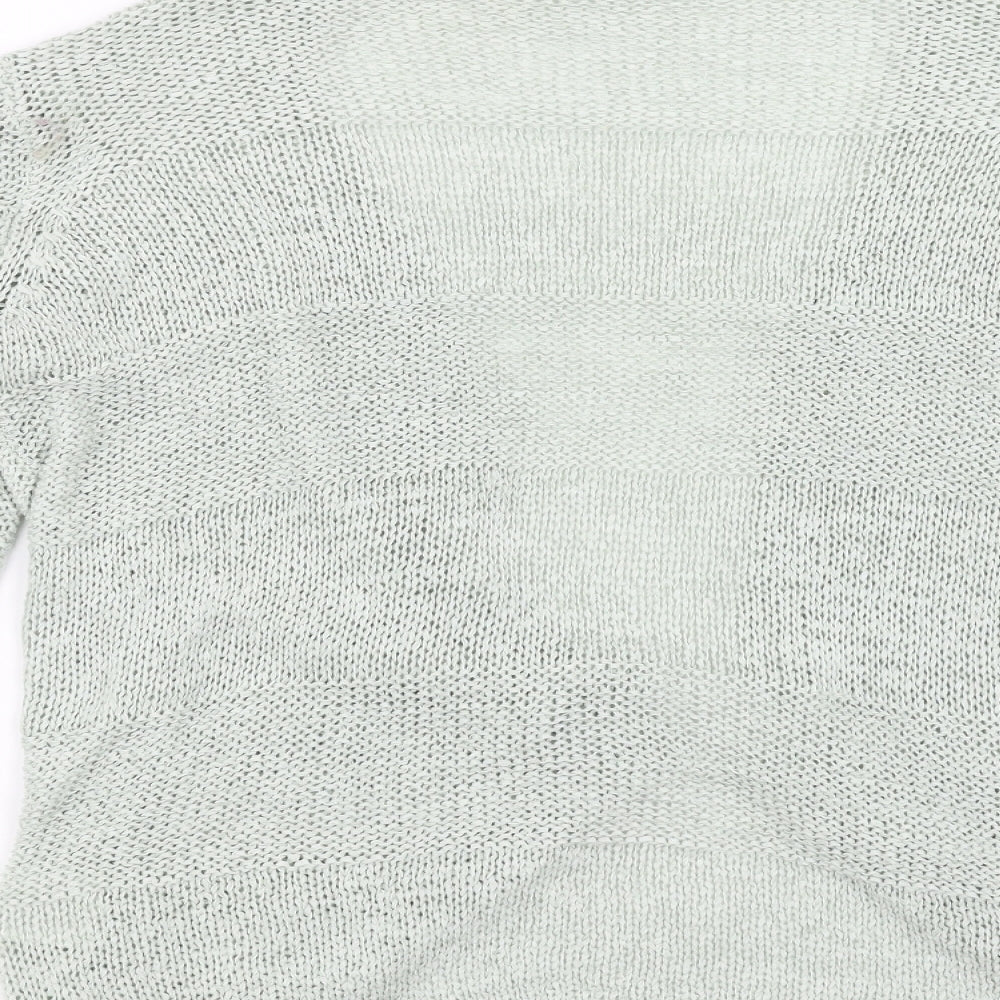 Brand and care label for b.young women’s green cardigan jumper, size L