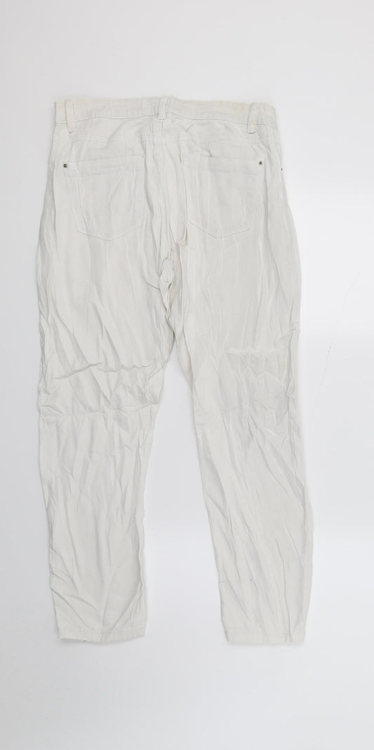 Top shop Womens White Denim Cropped Jeans Size 28 in L20 in