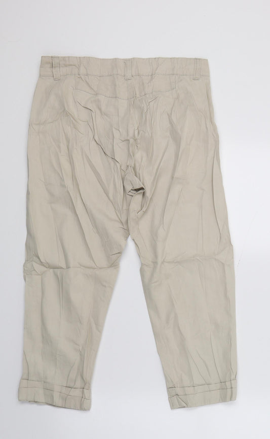 Evie Womens Beige Cropped Trousers Size 8 L20 in