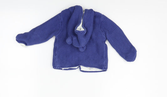 Marks and Spencer Girls Blue Cardigan Jumper Size 6-9 Months