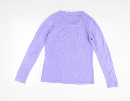 First Avenue Womens Purple Henley Jumper Size S