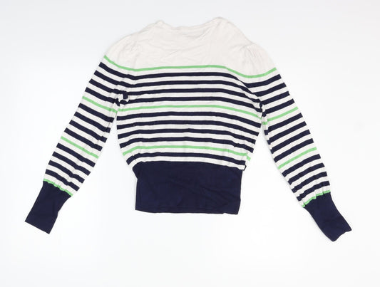 Marks and Spencer Womens White Polka Dot Pullover Jumper Size 8