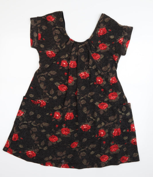 Yumi Womens Brown Fair Isle Skater Dress Size M