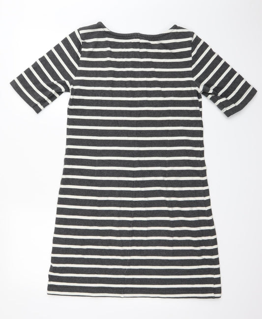 Gap Womens Grey Striped T-Shirt Dress Size M