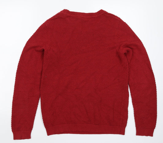 VILA Womens Red Knit Pullover Jumper Size L