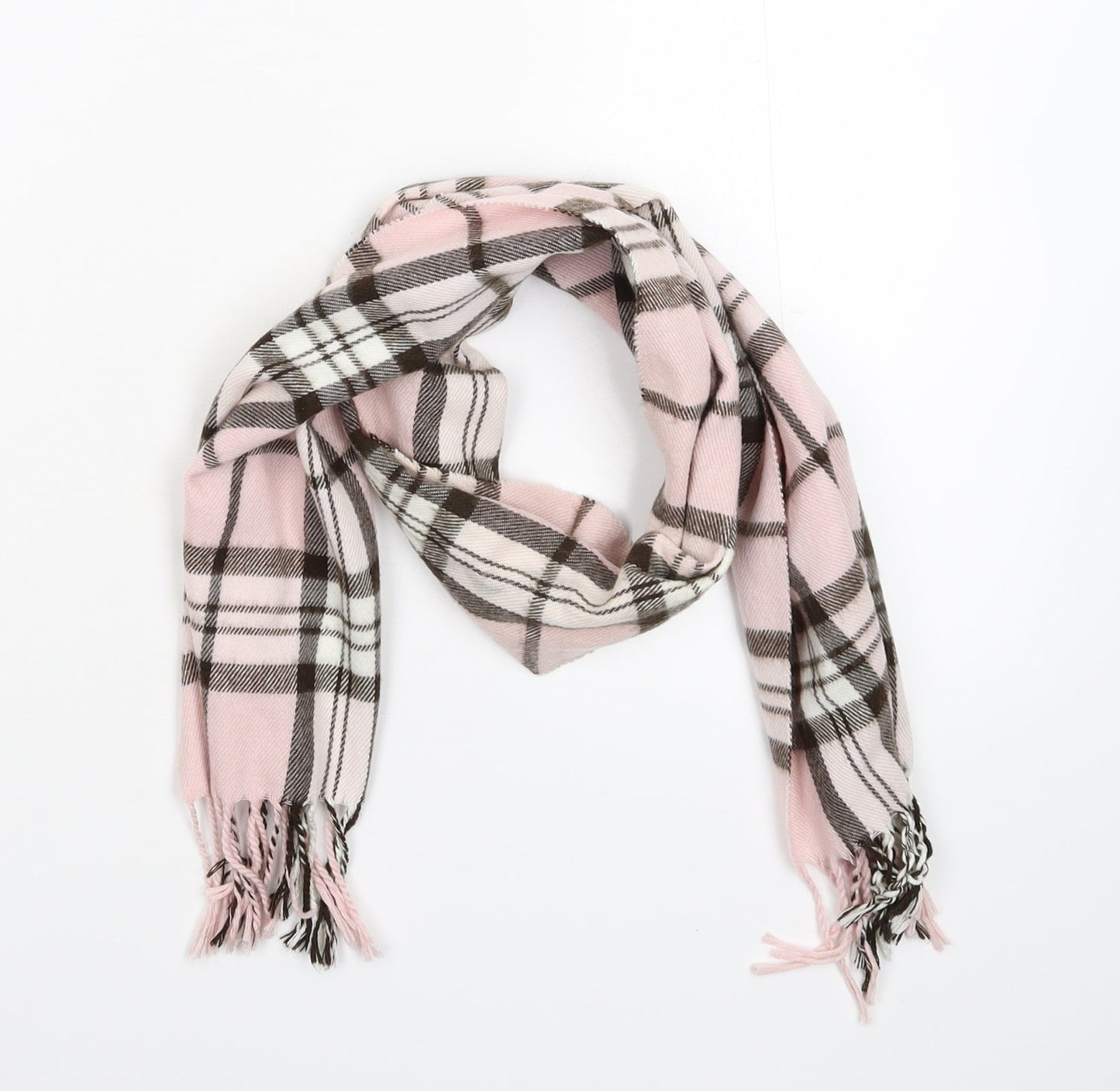 BHS Womens Pink Check Knit Scarf