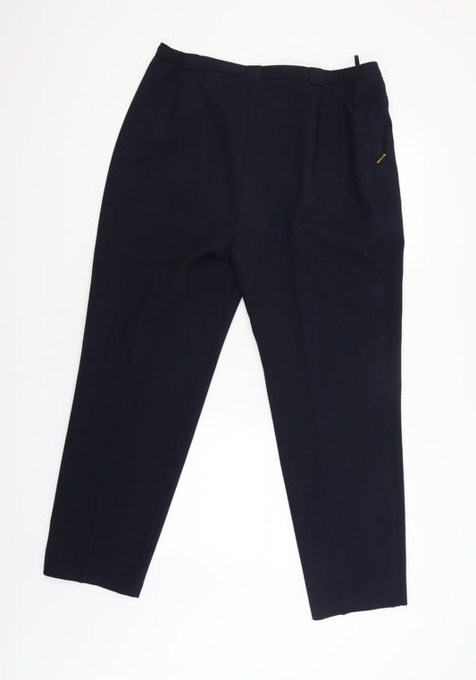 Marks and Spencer Womens Blue Carpenter Trousers Size 16 L28 in