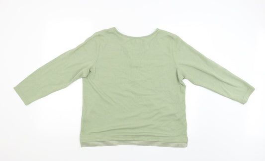 BM Womens Green Pullover Jumper Size M