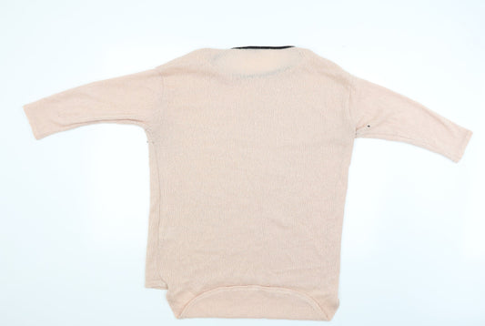 Spotted Womens Pink Pullover Jumper Size L