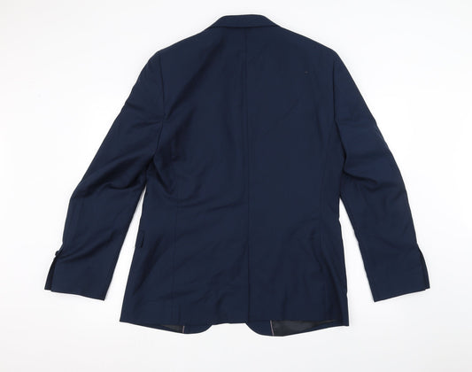 Taylor & Cutter Mens Blue Jacket Suit Jacket Size 34