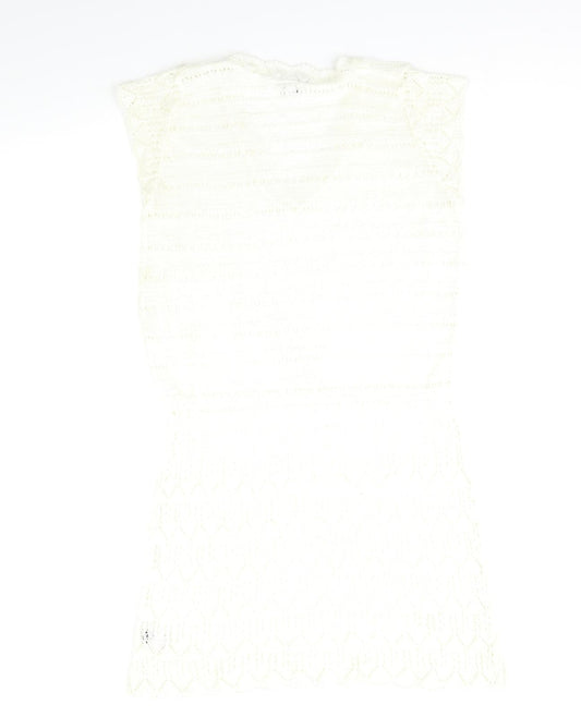 M&Co Womens Beige Rayon Jumper Dress Size 14