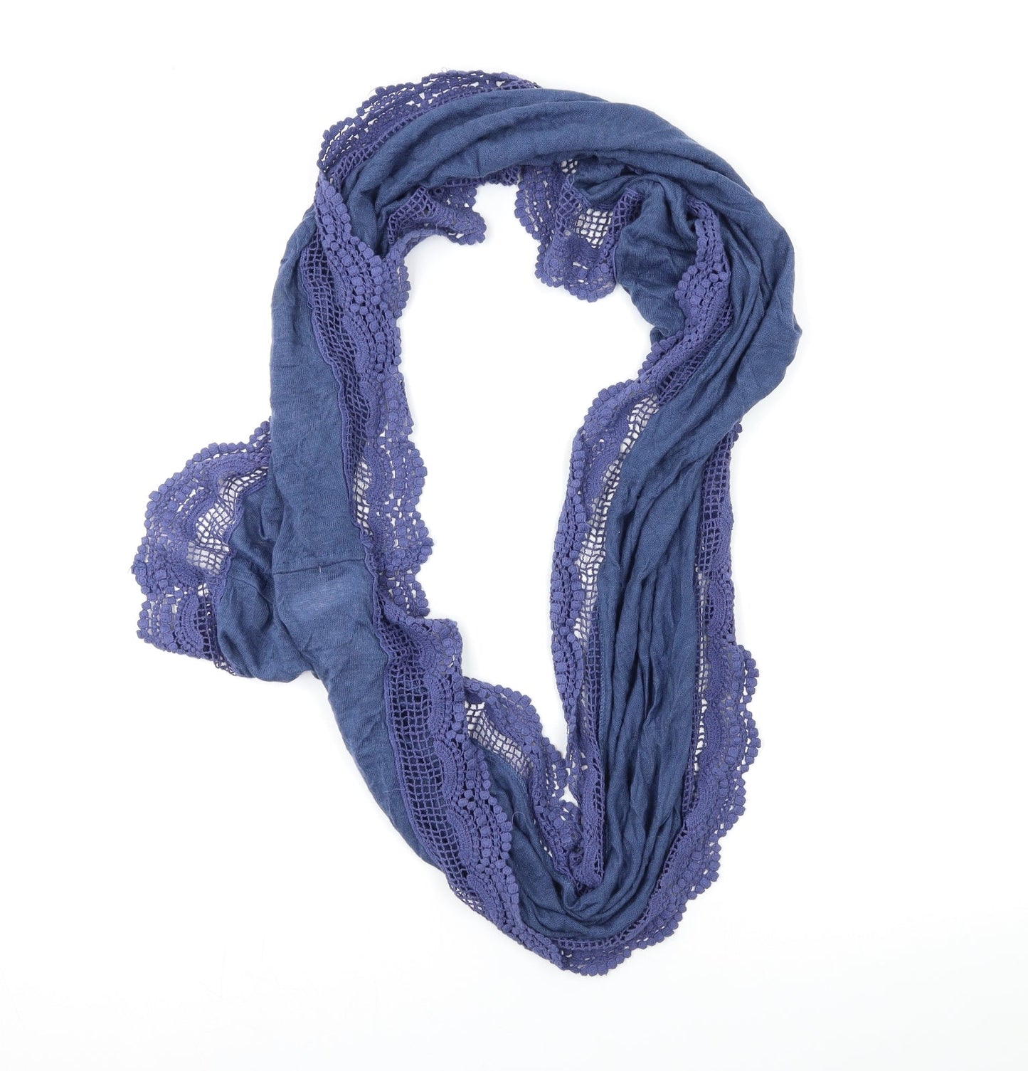 TU Womens Blue Knit Scarf - Crochet Stole