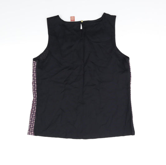 Matalan Womens Black Geometric Basic Tank Size 12