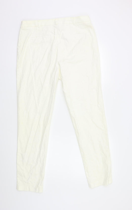 Preworn Womens Ivory Trousers Size 12 L29 in