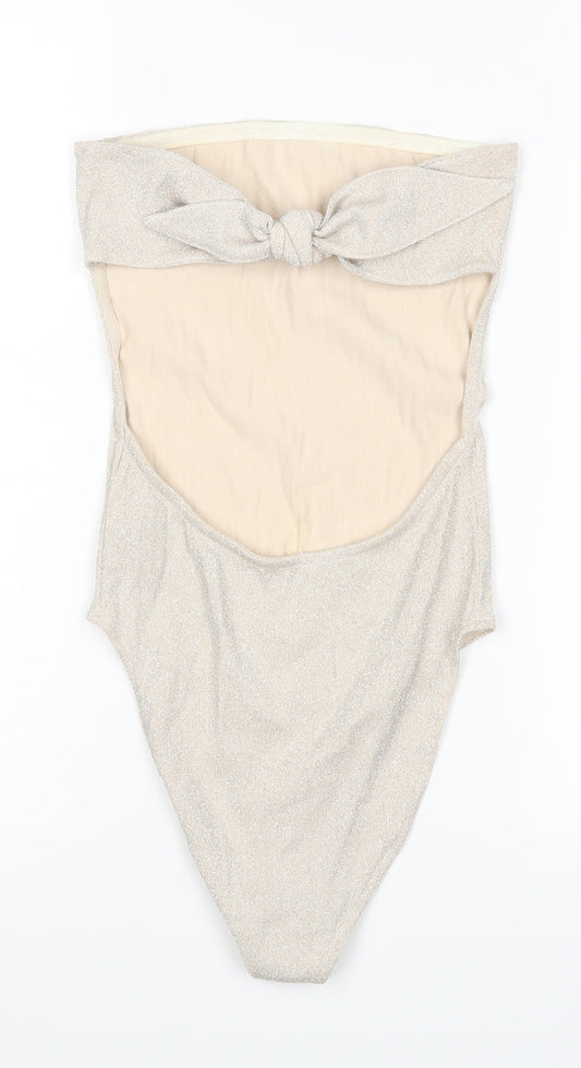 Topshop Womens Beige Playsuit One-Piece Size 10