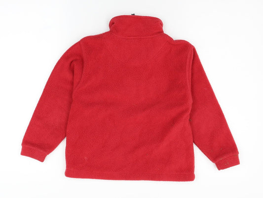 JERZEES Boys Red Henley Jumper Size 3-4 Years - Scotland
