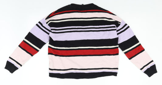 H&M Womens Multicoloured Striped Pullover Jumper Size XS