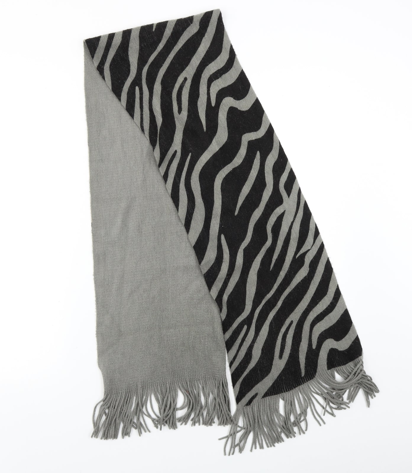 BHS Unisex Grey Animal Print Scarf