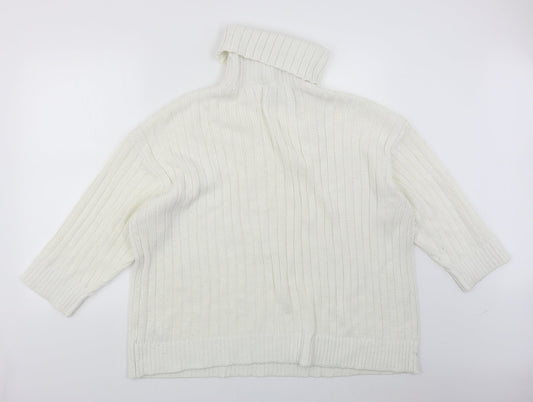 Divided Womens White Pullover Jumper Size L