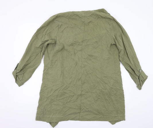 New Look Womens Green Overcoat Jacket Size 12