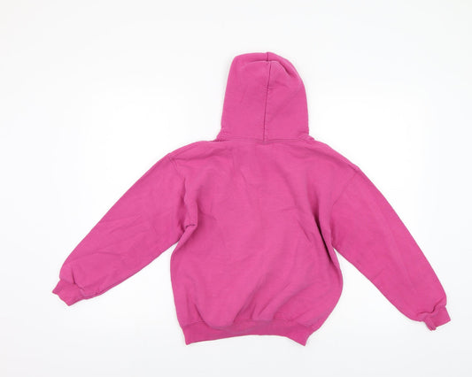 Gildan Girls Pink Pullover Hoodie Size M - Dublin