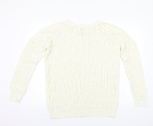 Capsule Womens White Pullover Jumper Size 14