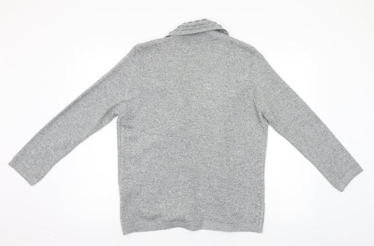 Monique Womens Grey Cardigan Jumper Size M